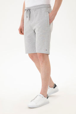 Мужские серые меланжевые вязаные шорты - U.s. polo assn фото 2