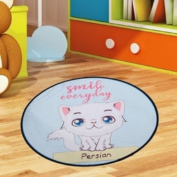 Коврик - лежанка для животных "ЛАПУСИКИ", кошечка беляночка, цвет как на фото d-60см (лейбл)