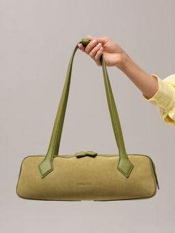 Женская сумка багет Deboro 31129 зеленый бамбук