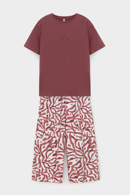 Е 20164/дикий имбирь,анималистичный орнамент пижама жен