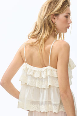 Top de volantes con dise?o bordado - H&m фото 4