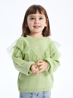 Bisiklet Yaka Uzun Kollu F?rf?r Detayl? K?z Bebek Triko Kazak - Waikiki фото 3