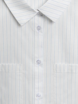 ACOOLA / Блузка детская для девочек Kort голубая полоска  фото 4