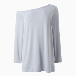 Лонгслив на одно плечо женский MINAKU: Basic line, серый, размер 44