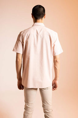 Рубашка из 100 % хлопка с короткими рукавами и воротником-поло обычного кроя - Defacto фото 6