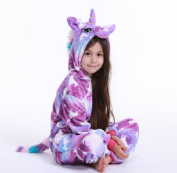 Пижама кигуруми пурпурный Единорог (детская)