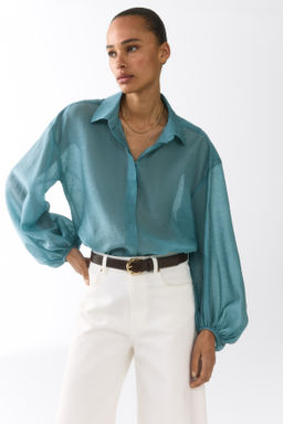 Blusa en mezcla de lino - H&m фото 4
