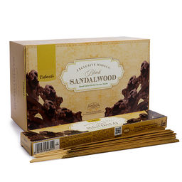 Благовония TULASI Exclusive Masala Black Sandalwood блок 12шт светлые с пыльцой
