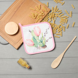 Прихватка ЭтельТюльпаны 19х19 саржа,100% х/л,ватин 250г/м2  фото 5