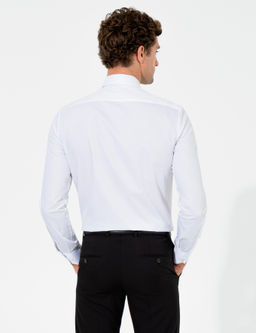 Белая базовая рубашка приталенного кроя с длинным рукавом - Cacharel фото 5