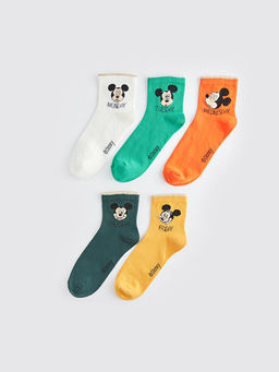 Mickey Mouse Bask?l? Kad?n Soket ?orap 5li Paket