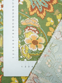 Сатин Турецкий мотив цв.кленово-зеленый, ш.2.5м, хлопок-100%, 120гр/м.кв - Купава фото 3