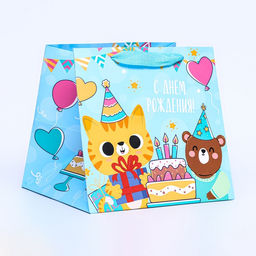 Пакет для торта и коробок, с широким дном «Сладости», 20×20×20 см