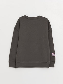 Bisiklet Yaka Bask?l? Uzun Kollu K?z ?ocuk Sweatshirt - Waikiki фото 2