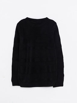 Bisiklet Yaka Basic Uzun Kollu Erkek ?ocuk Triko Kazak - Waikiki фото 3