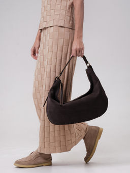 Сумка замшевая багет Azaro 30861 коричневый торф