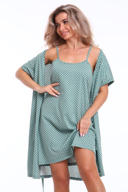 Пеньюар женский с сорочкой Флора 045