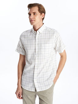 Regular Fit K?sa Kollu Ekose Arm?rl? Erkek G?mlek