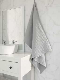 Полотенце для тела 90x150 светло-серый вафельное полотно