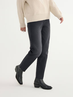 CONTE CON-661 Черные джинсы mom с эффектом потертости и необработанным краем black - Conte elegant фото 4