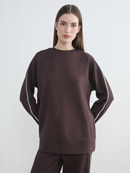 Bisiklet Yaka Oversize Kad?n Sweatshirt Tunik