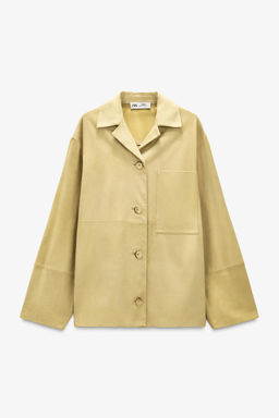 LIMITED EDITION SUEDE LEATHER POCKET SHIRT - Zara фото 14