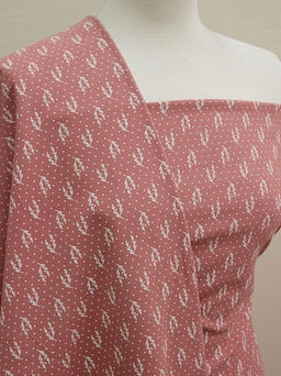 Теплый хлопок Набойка-веточки с горошком цв.св.кораллово-брусничный, ш.1.48м, хл-100%, 160гр/м.кв - Купава фото 4