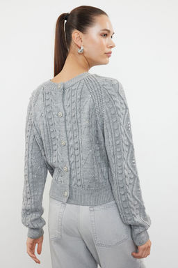 Ekru Cift Tarafl? Kullan?labilen Triko Kazak-H?rka TWOAW24KZ00144 - Trendyolmilla фото 11