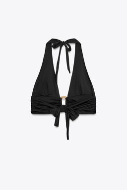 HALTER BIKINI TOP WITH METAL DETAIL - Zara фото 8
