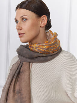 Большой, мягкий, тонкий и очень нежный двусторонний палантин с рисунком - Tantino фото 3