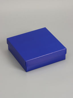 Цена за 5 шт. Коробка складная, крышка-дно, синяя, 20×20×6 см
