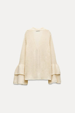 KNIT JACKET WITH RUFFLE SLEEVES - Zara фото 4