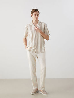 Regular Fit K?sa Kollu Desenli Erkek G?mlek