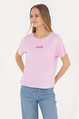 Женская розовая футболка с круглым вырезом - U.s. polo assn фото 8