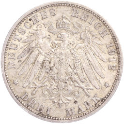 Монета 3 марки 1912 года А Германия (Пруссия)