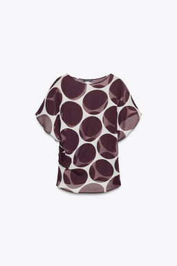 SHEER POLKA DOT TOP - Zara фото 8