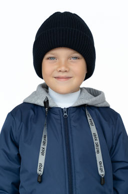 Шапка вязаная темносиняя