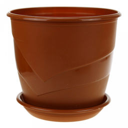 Горшок для цветов пластмассовый Венеция 2,75л, д22,5см, терракотовый (Россия)