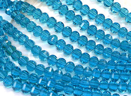 Граненые бусины рондель 10*8мм цв.лазурный, 40см, 51 бусина Радуга камня