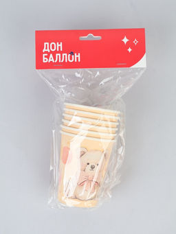 Цена за 2 шт. Стаканы (250 мл) Милый мишка, 6 шт.