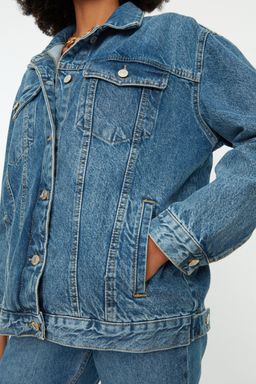 Mavi Oversize Trucker Denim Ceket TWOAW22CE0364 - Trendyolmilla фото 6