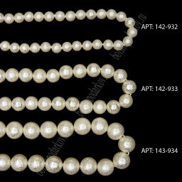 Бусины круглые на леске 6 мм (SF-8071) хлопковый жемчуг кремовый - Больше подарков фото 2