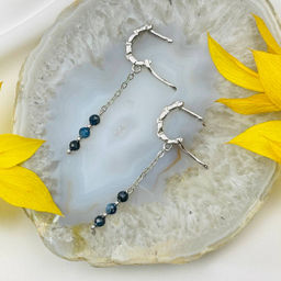 Серьги на цепочке с Кианитом - Радуга самоцветов фото 3