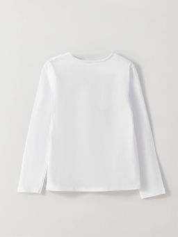 Bisiklet Yaka Bask?l? Uzun Kollu K?z ?ocuk Ti??rt - Waikiki фото 2