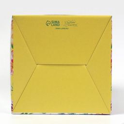 Цена за 5 шт. Коробка кондитерская с окном, сундук, упаковка, «Акварельные цветы» 20×20×20 см