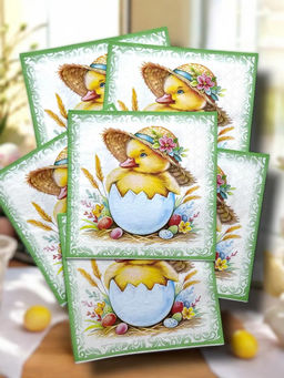 Салфетки бумажные Bouquet Home Collection Classic 33х33см, 3-х слойные, 20 штук в упаковке, 100% целлюлоза, Пасхальный сюрприз (Россия)  фото 5