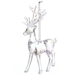 Цена за 2 шт. Подвеска "Хрустальный лось" 14,5 см, Прозрачный