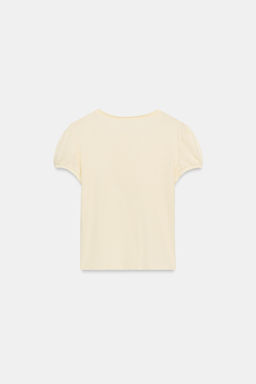 CAMISETA CUELLO PANADERO / Vainilla