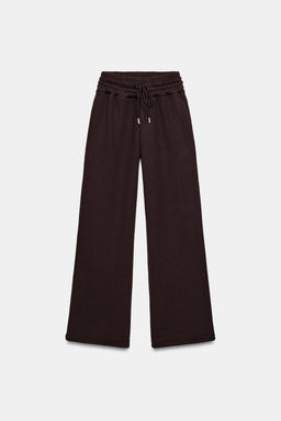 STRAIGHT-LEG PLUSH TROUSERS