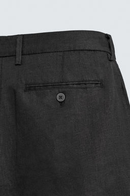 BERMUDA REGULAR FIT 100% LINO / Negro - Zara фото 10